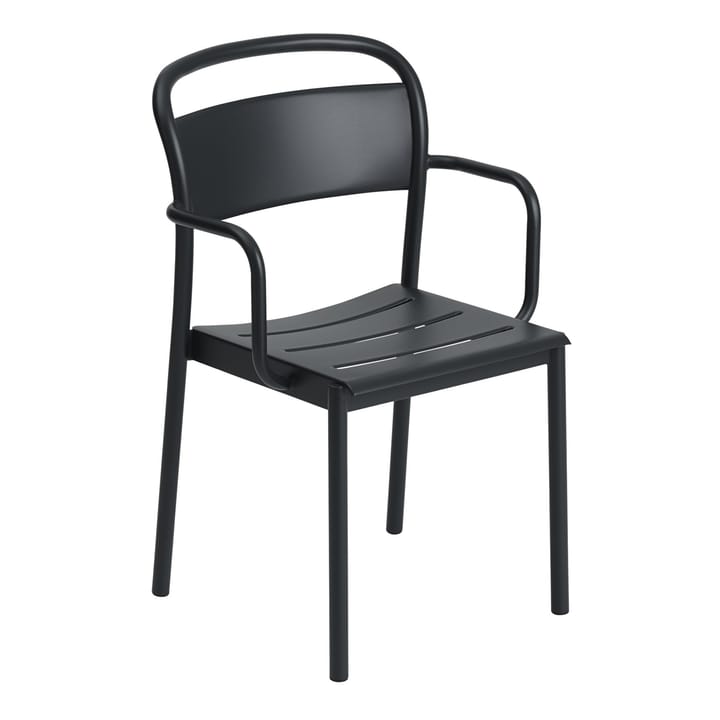 Linear steel armchair armstol - Black - Muuto