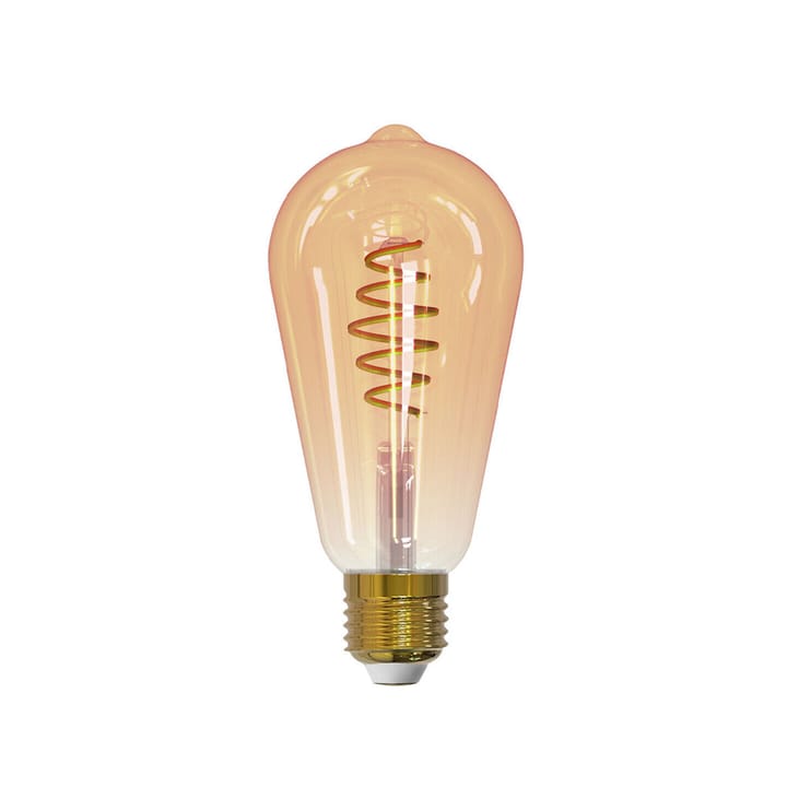 Airam Smarta Hemp Filament LED-Edison lyskilde - amber, st64, spiral e27, 6w - Airam