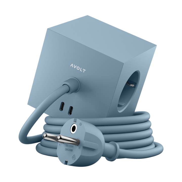 Square 1 stikdåse USB-C 30W 1,8 m - Shark blue - Avolt