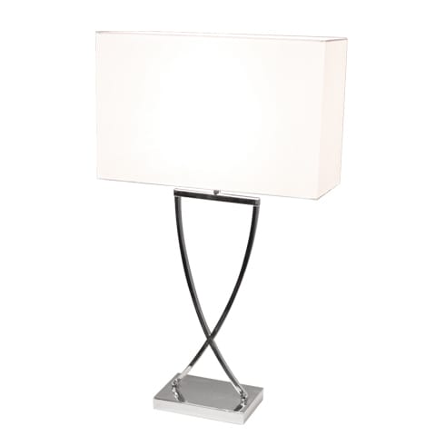 Omega bordlampe 67 cm - krom-hvid - By Rydéns