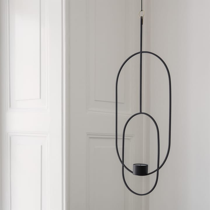 Hanging tealight lysekrone oval - sort - ferm LIVING