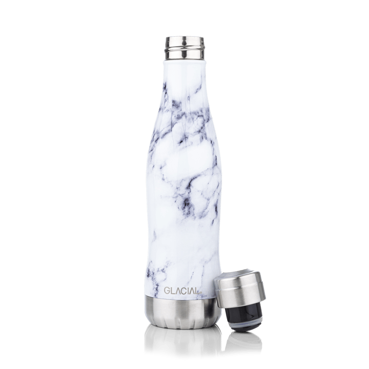 Glacial vandflaske 400 ml - White marble - Glacial