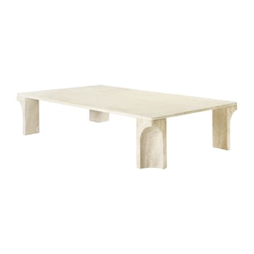 Doric sofabord 80x140 cm - Neutral white/Travertine - GUBI