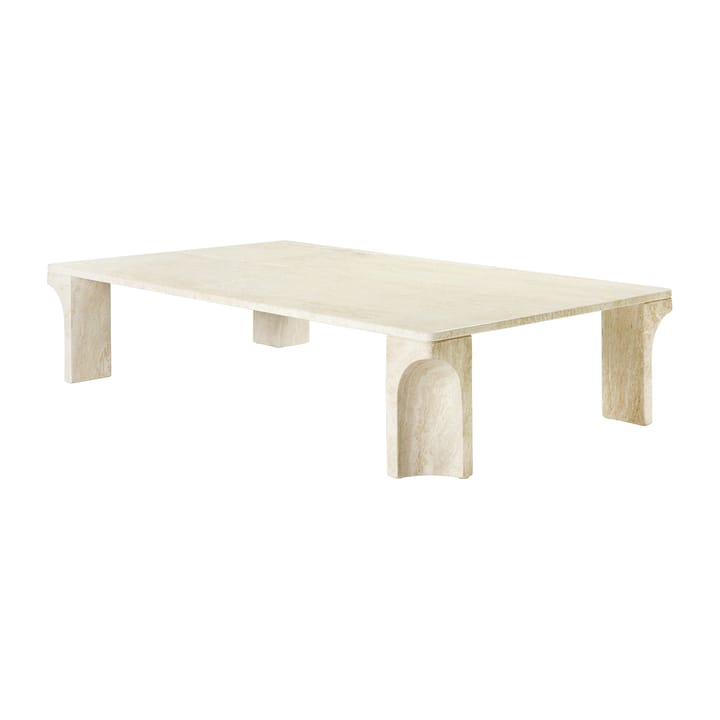 Doric sofabord 80x140 cm - Neutral white/Travertine - GUBI