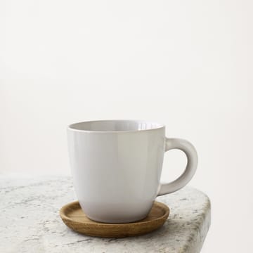 Höganäs kaffekrus og underkop 33 cl - hvid blank - Höganäs Keramik