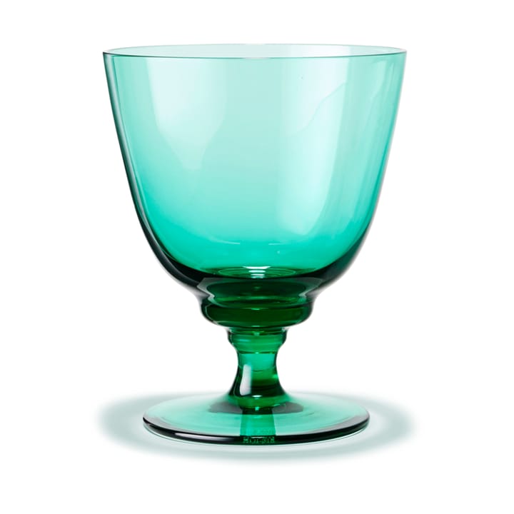 Flow glas på fod 35 cl - Emerald green - Holmegaard