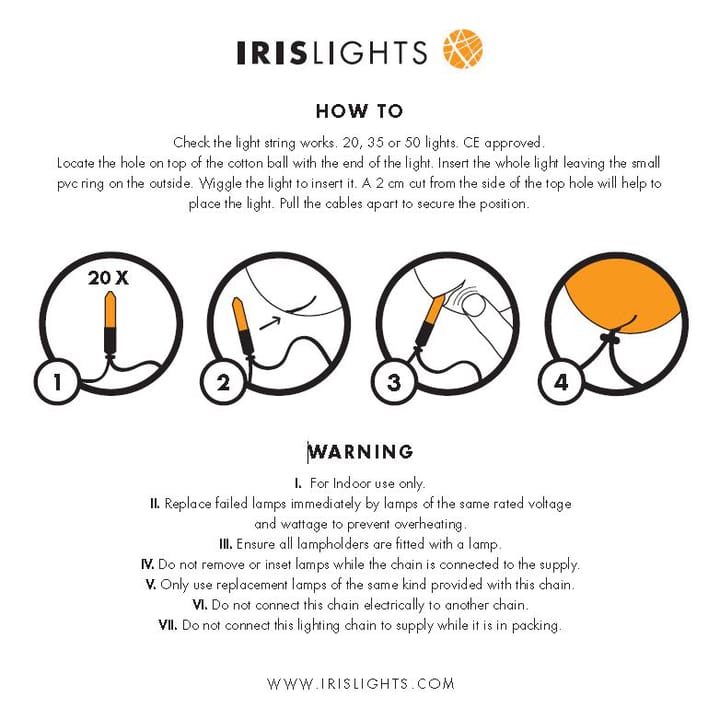 Irislights Birdie - 20 kugler - Irislights