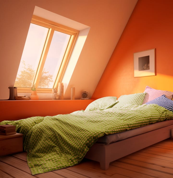 Bæk&Bølge sengesæt 200x220 cm - Grøn-Lyserød - Juna