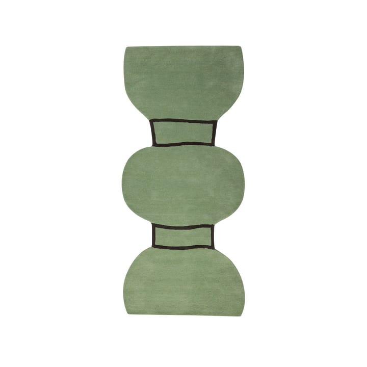Silhouette figure tæppe - dusty green, 110x240 cm - Kateha