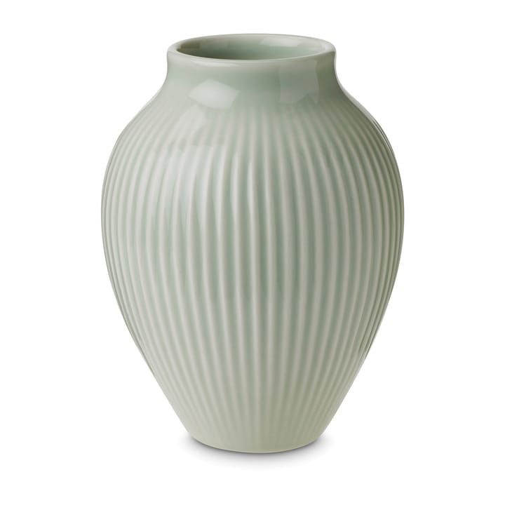 Knabstrup vase riflet 12,5 cm - Mintgrøn - Knabstrup Keramik