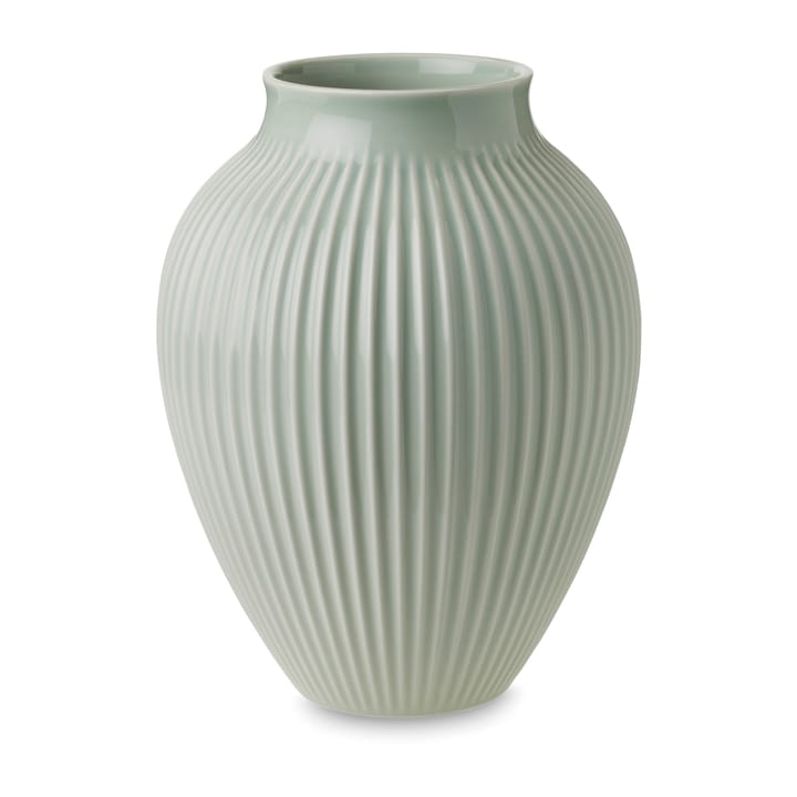 Knabstrup vase riflet 27 cm - Mintgrøn - Knabstrup Keramik