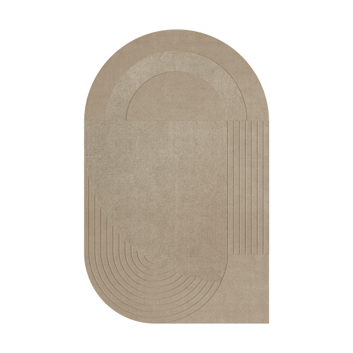 Circular uldtæppe 180x270 cm - Sand - Layered