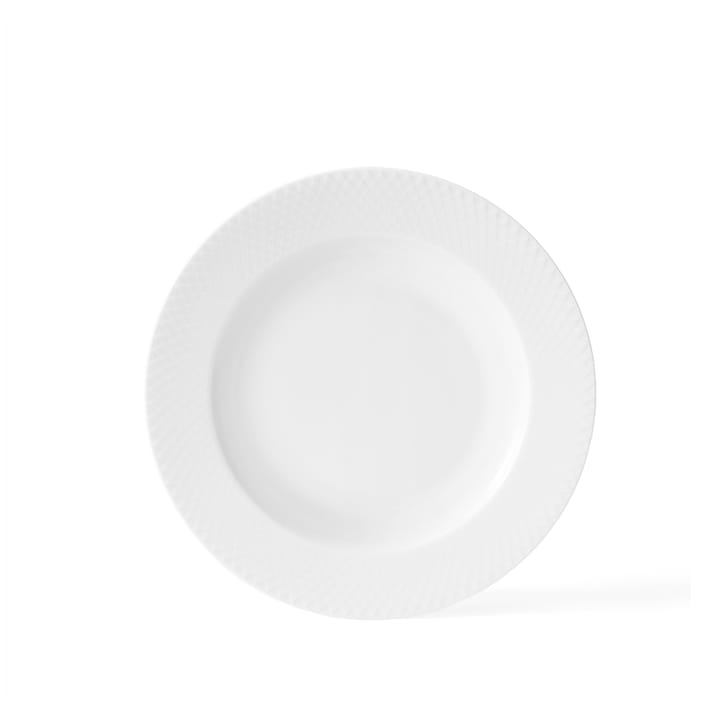 Rhombe dyb tallerken hvid - Ø 23 cm - Lyngby Porcelæn