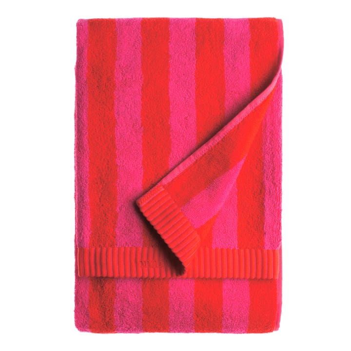 Kaksi Raitaa håndklæde rød - stort håndklæde - Marimekko