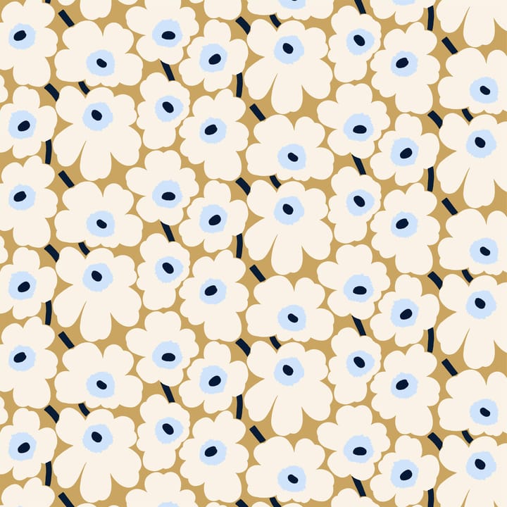 Pieni Unikko stof bomuld - beige-offwhite-blå - Marimekko