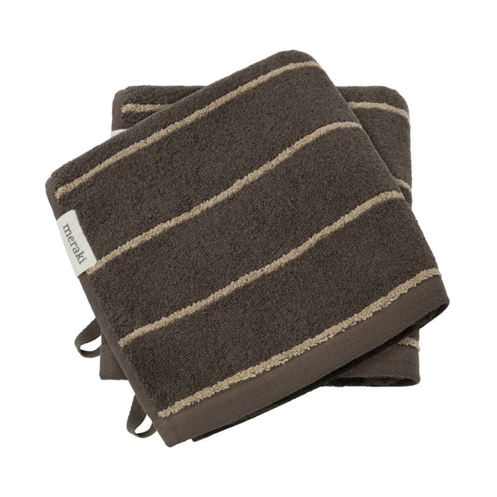 Stripe håndklæde 50x100 cm 2-pack - Army - Meraki