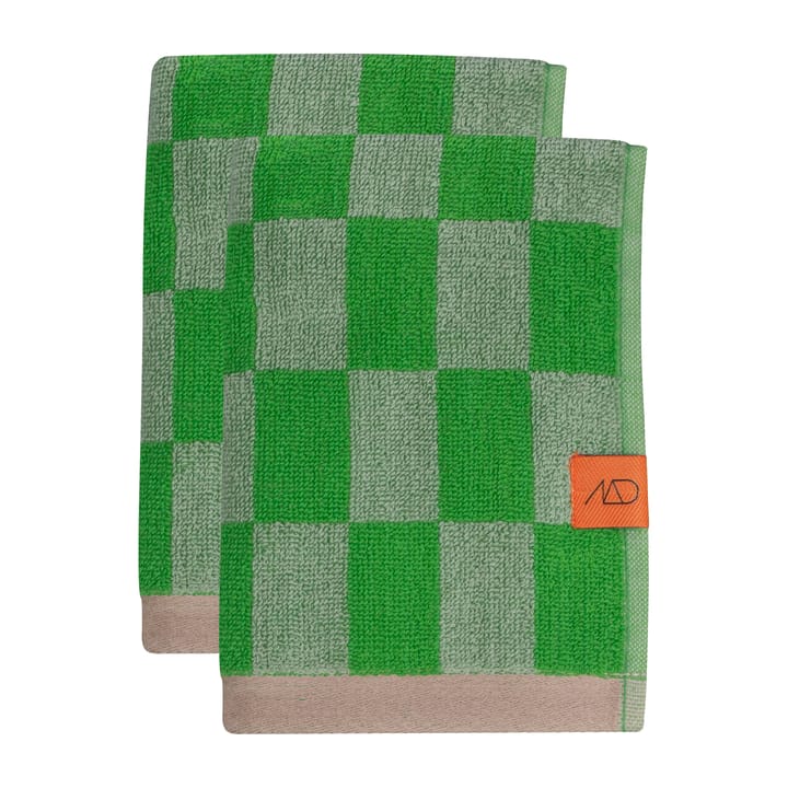 Retro gæstehåndklæde 40x55 cm 2-pak - Classic green - Mette Ditmer