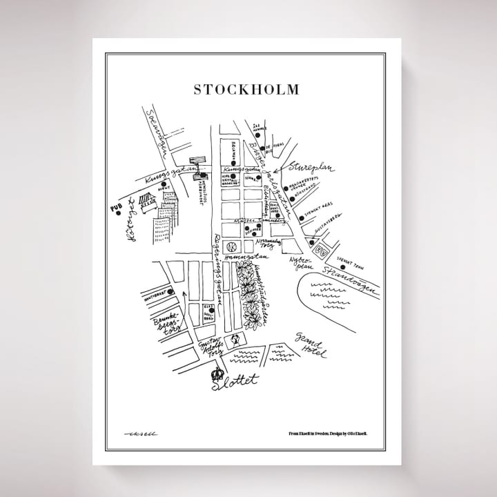 Stockholm plakat - 50 x 70 cm - Olle Eksell