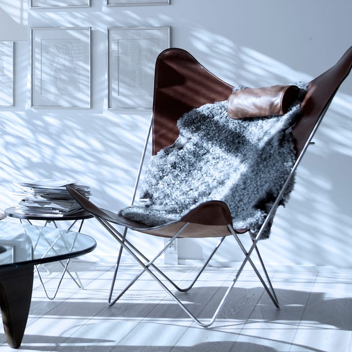 KS Chair flagermusstol - Læder black, rustfrit understel - OX Denmarq