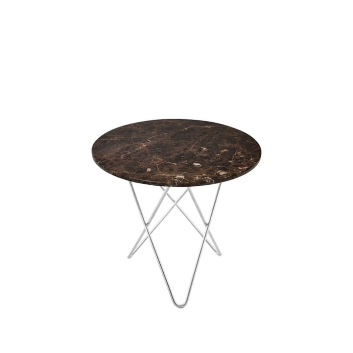 Mini O Table sofabord - marmor brun, rustfrit understel - OX Denmarq