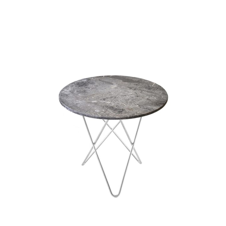 Mini O Table sofabord - Marmor grå, rustfrit understel - OX Denmarq