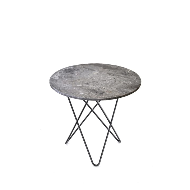 Mini O Table sofabord - marmor grå, sortlakeret understel - OX Denmarq