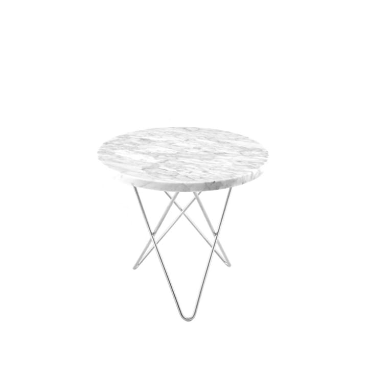 Mini O Table sofabord - Marmor hvid, rustfrit understel - OX Denmarq