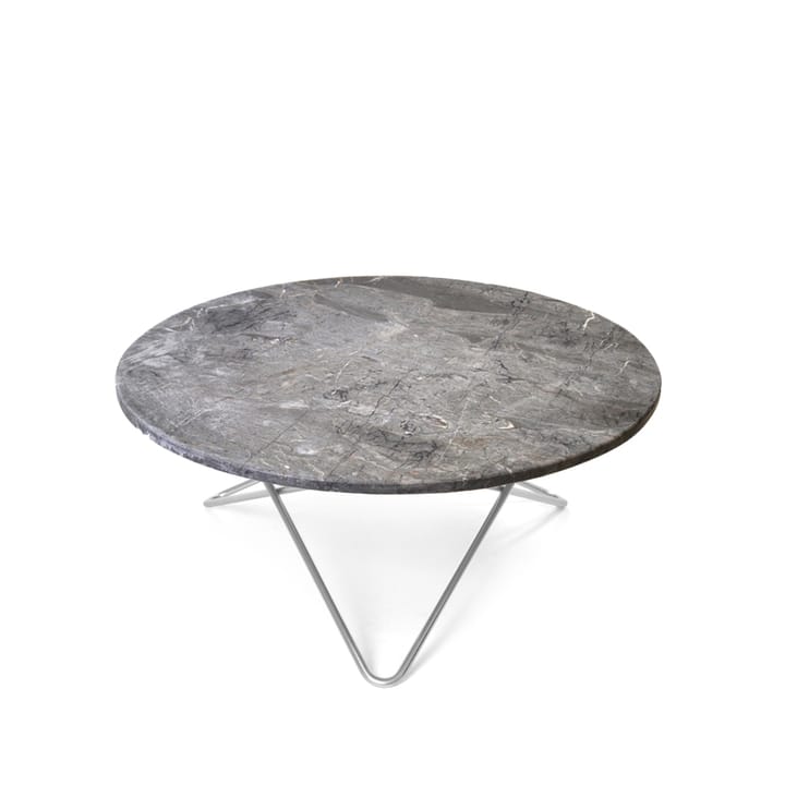 O Table sofabord - Marmor grå, rustfrit understel - OX Denmarq