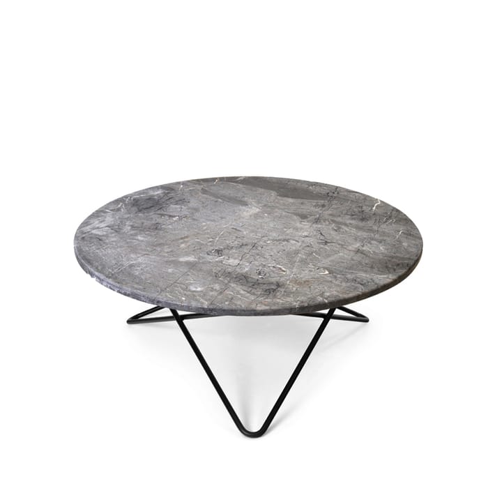 O Table sofabord - Marmor grå, sortlakeret understel - OX Denmarq