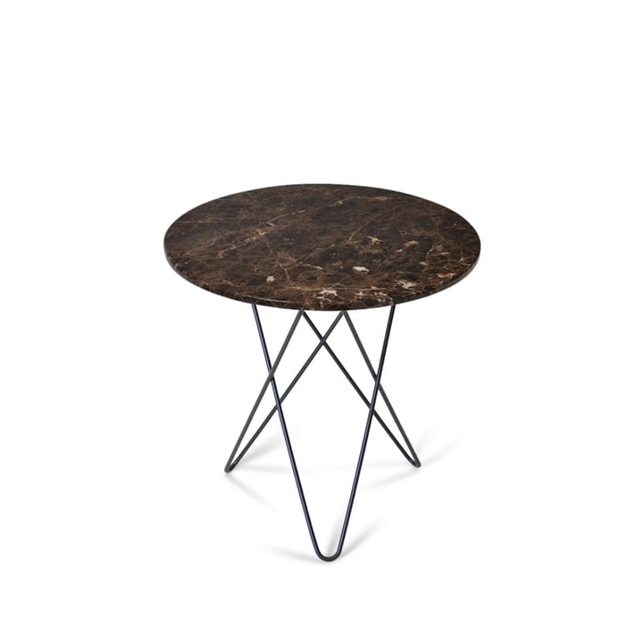 Tall Mini O Table sofabord - marmor brun, sortlakeret understel - OX Denmarq