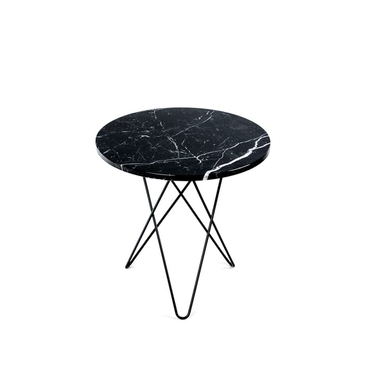 Tall Mini O Table sofabord - Marmor sort, sortlakeret understel - OX Denmarq