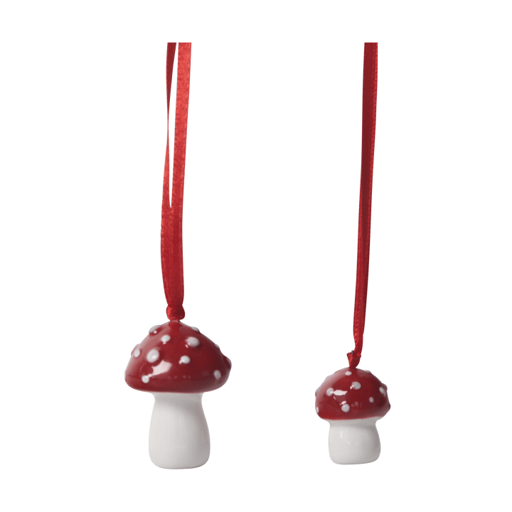 Fluesvamp juletræspynt 2-pak - Hvid/Rød - Pluto Design