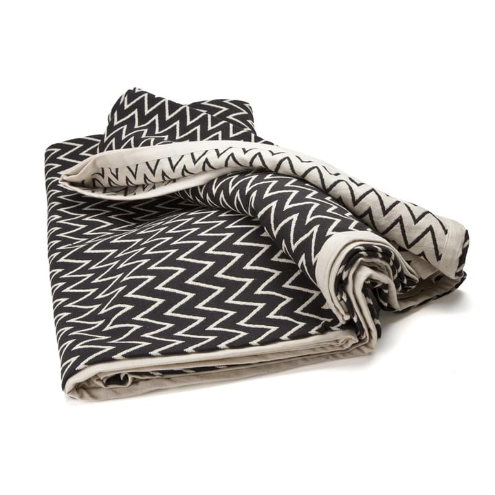 Zigzag sengetæppe sort - 260x260 cm - Ørskov