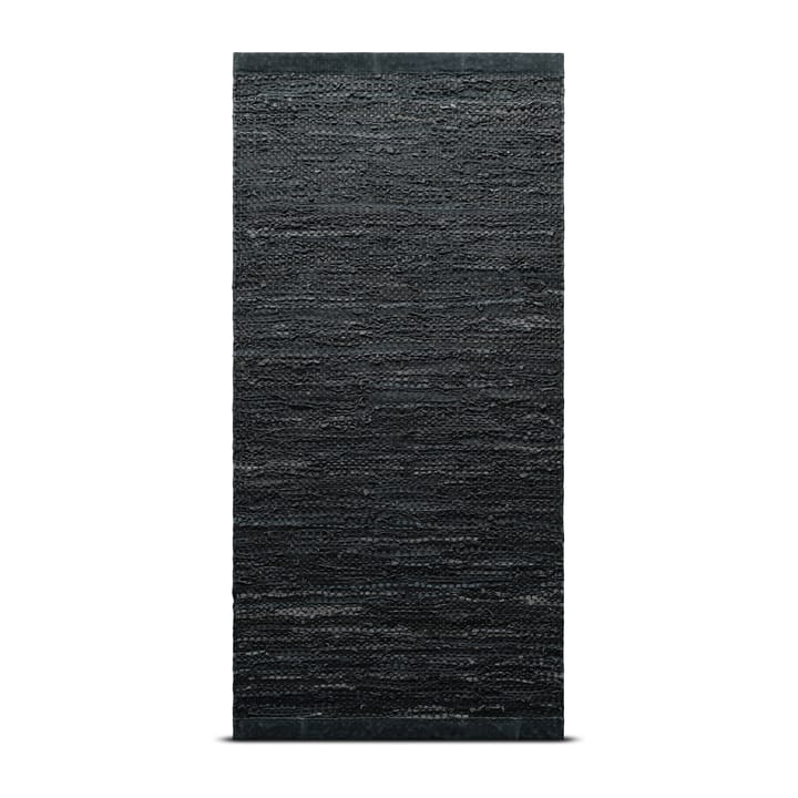 Leather måtte 75x300 cm - dark grey (mørkegrå) - Rug Solid