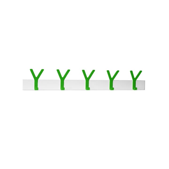Y knagerække - hvid, 5 grønne kroge - SMD Design