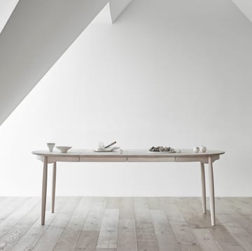 Carl spisebord delbart Ø115 cm - Birk hvidolieret - Stolab