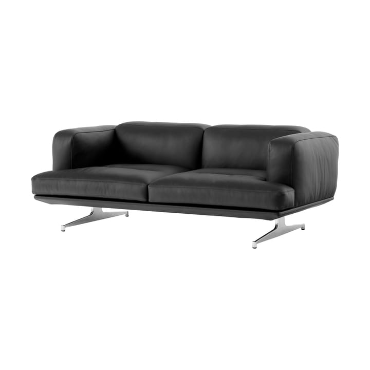 Inland AV22 2-personers sofa - Noble læder sort/Poleret aluminium - &Tradition