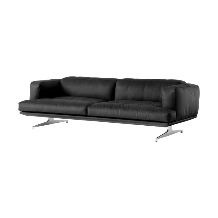 Inland AV23 3-personers sofa - Noble læder sort/Poleret aluminium - &Tradition