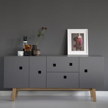 Peep M2 TV-bord - slate grey, retro, egetræsstel - Zweed